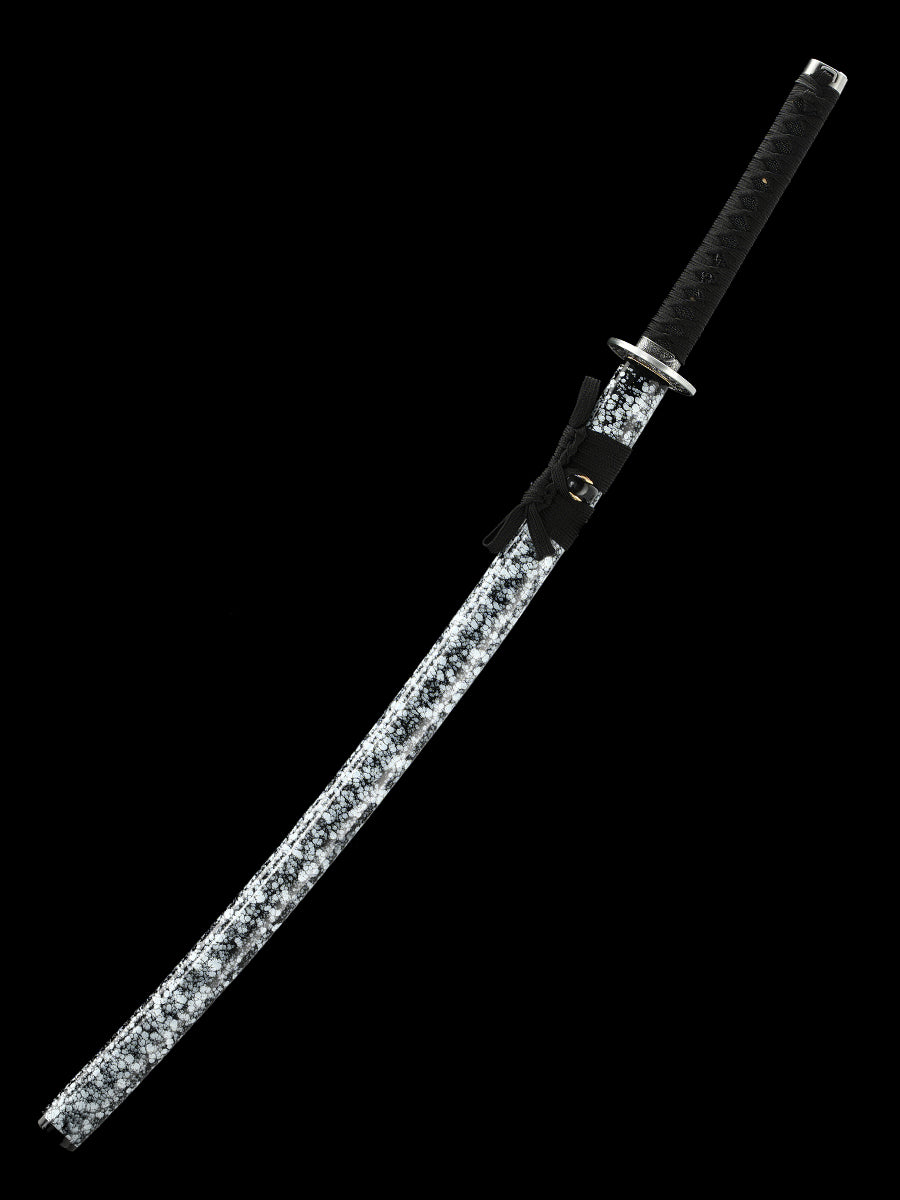 (36)Handmade authentic Japanese Samurai sword 1060 steel baked black