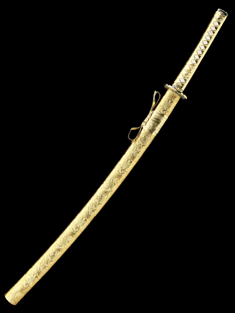 Handmade Japanese Sword With Golden Blade And Scabbard(97)