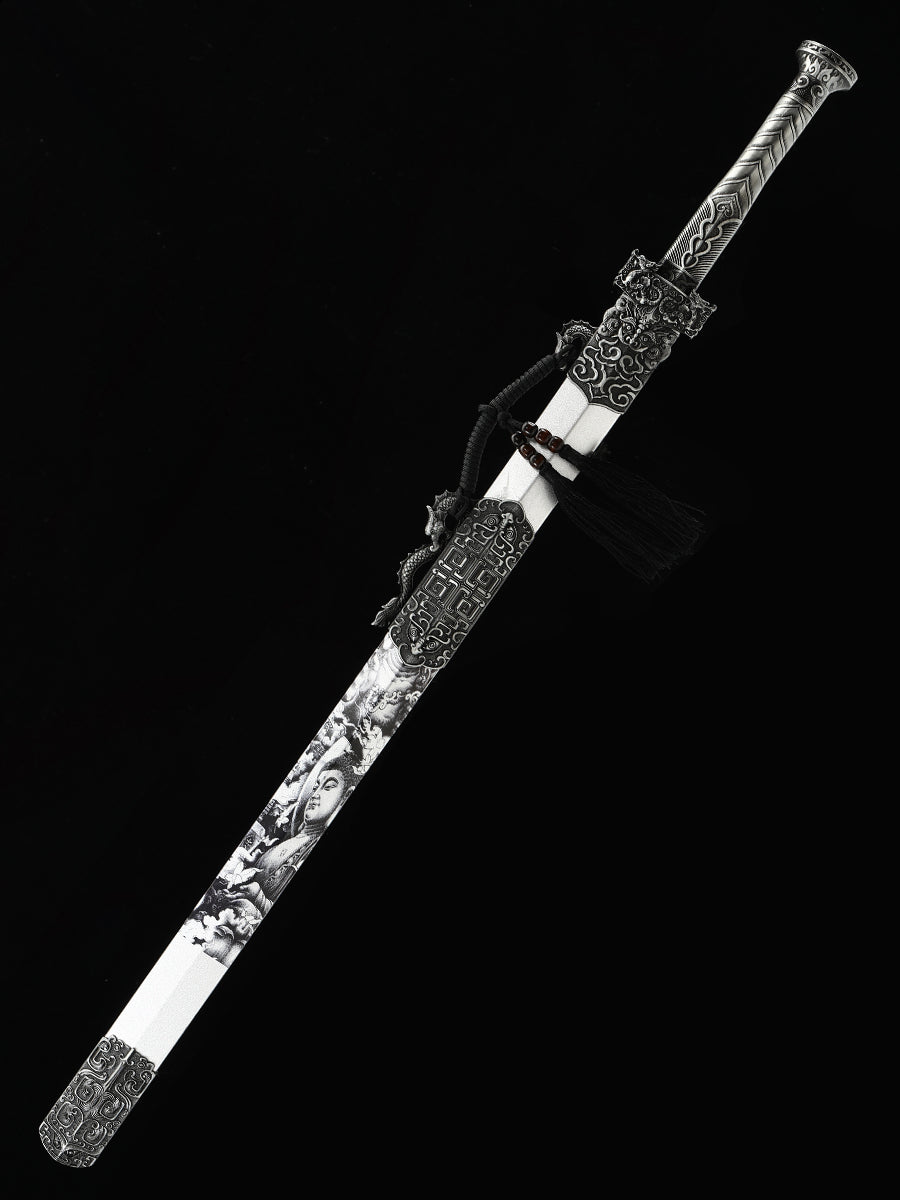 Chinese Sword Film and Television Sword Costume Collection Sword 1090 Steel Sheath Hand drawn Pattern(94)