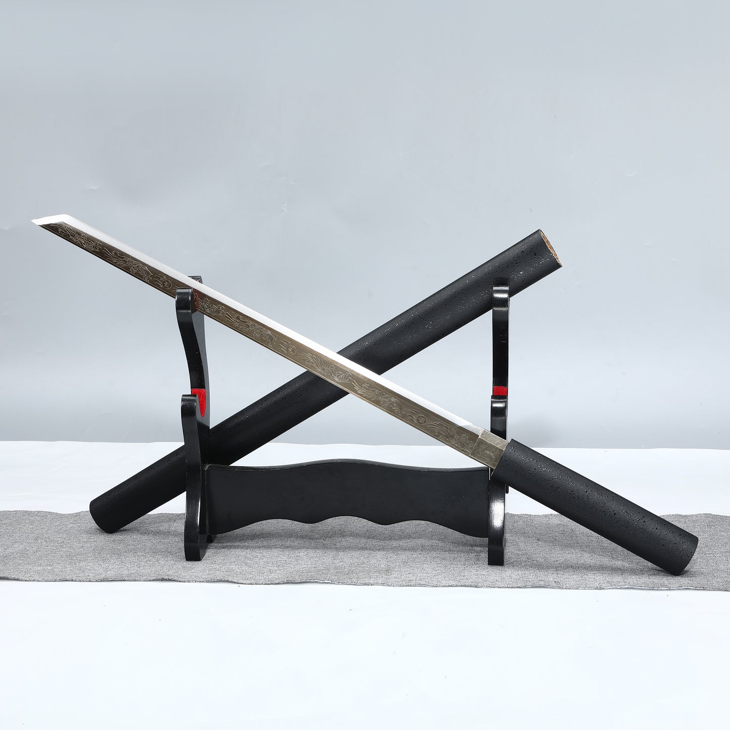 (168)Manganese steel hand forged authentic, Japanese samurai sword is a unique gift for men double-pole