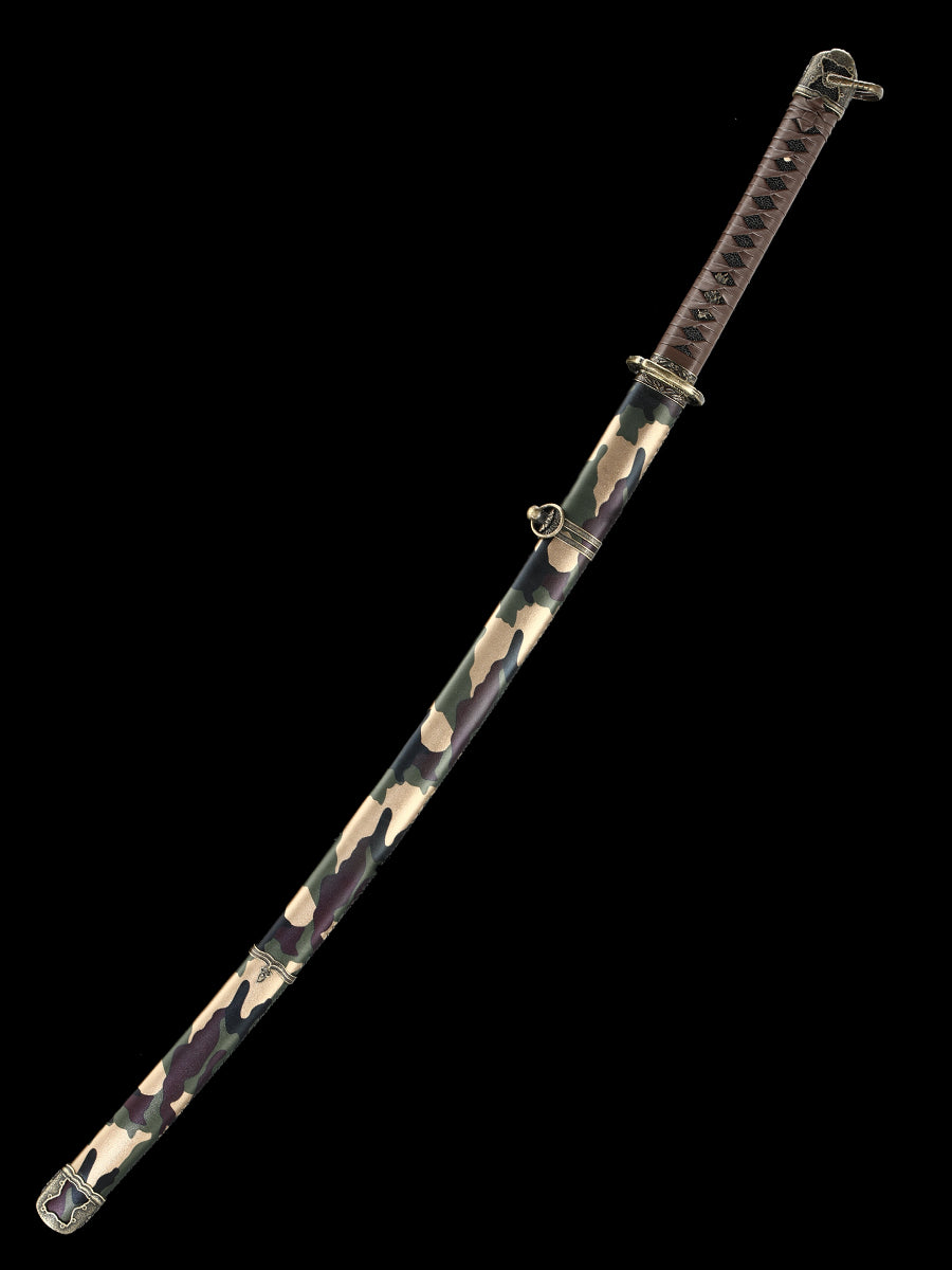 Handmade Japanese samurai sword Tai Dao 1095 steel made camouflage sheath