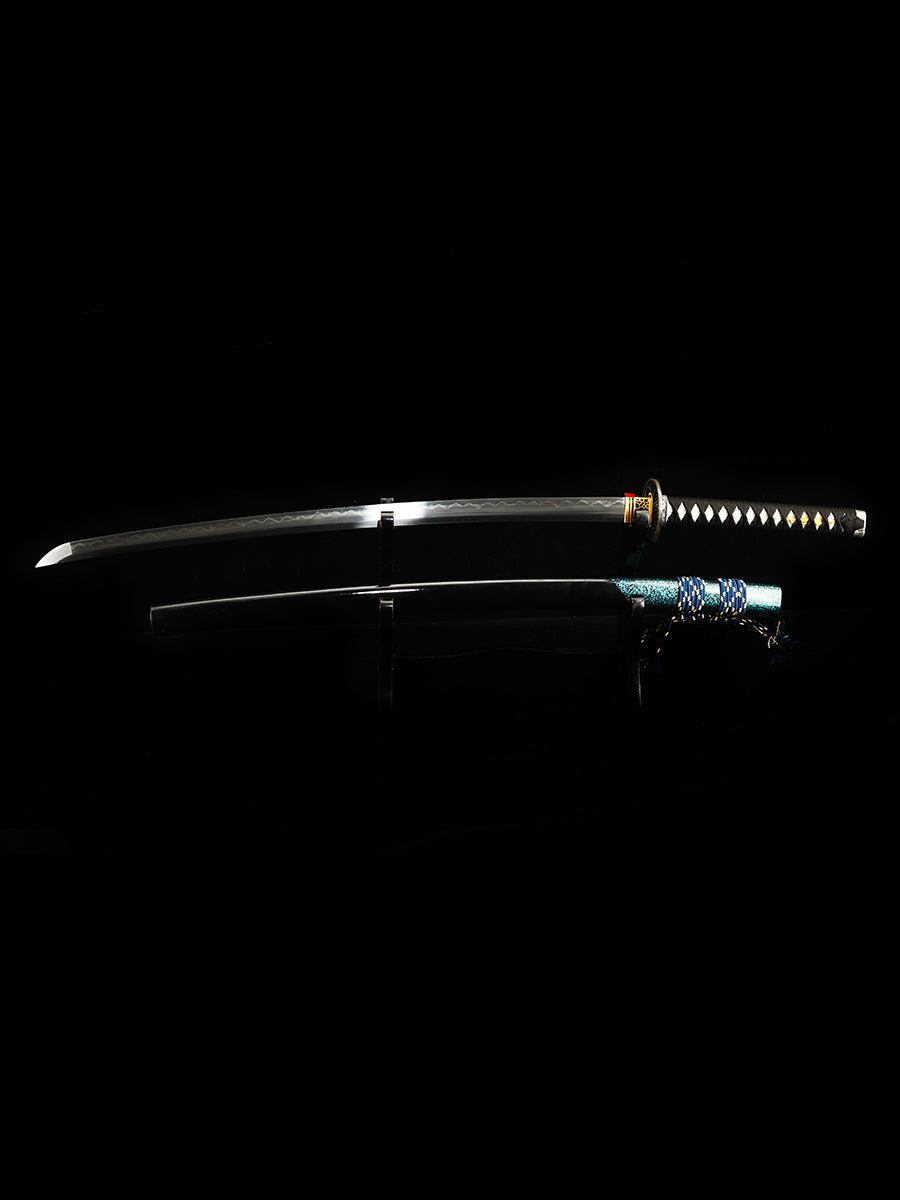 Handmade Japanese Katana Sword T10 Folded Clay Tempered Steel Real Hamon(16)