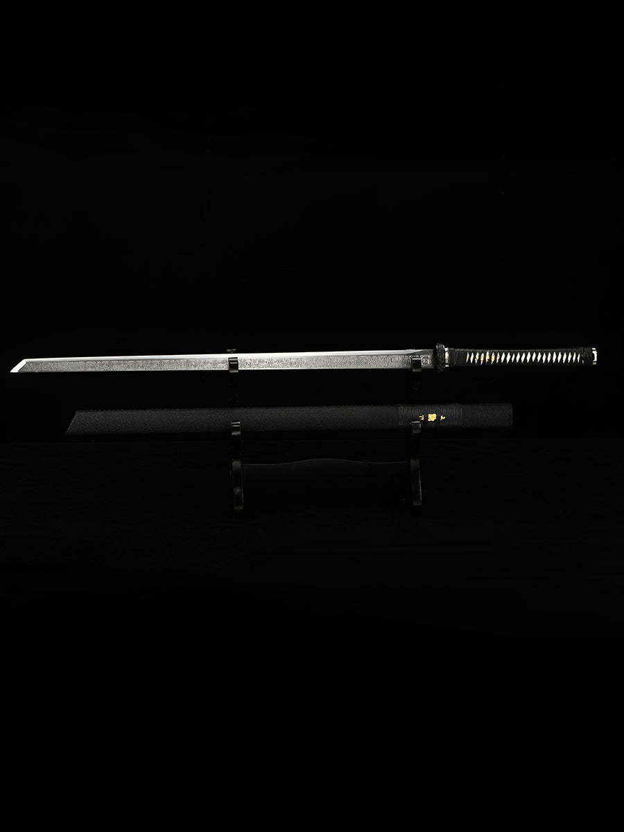 Japanese Ninja Straight Blade 1095 Steel Production Battle Preparation