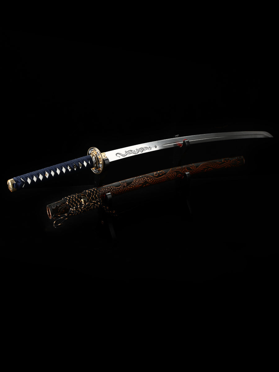 Dragon Sword Tan Sheath Hand Carved Dragon Exquisite katana