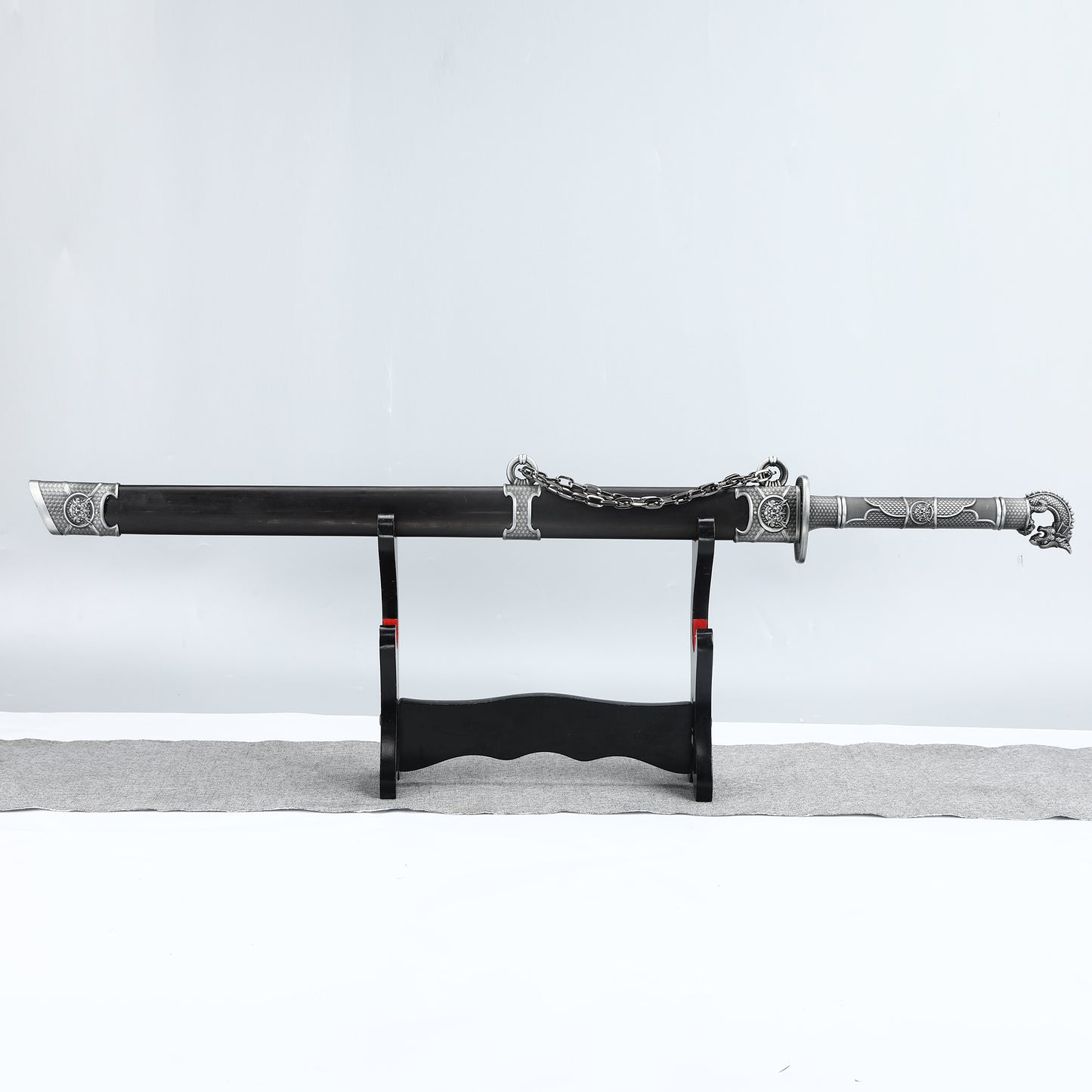 Film and television Tang Dao Damascus steel production ebony scabbard dragon patterned scabbard China