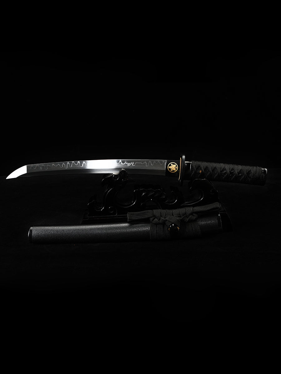 (92)Ninja Short Blade T10 Steel Warrior Blade Sharp All Tang Battle Preparation