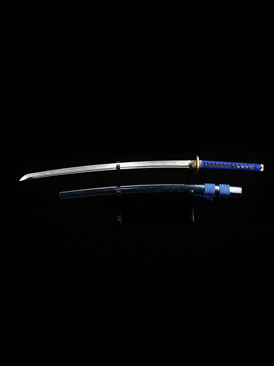 Home Decoration Samurai Sword Blue Sheath T10 Blade Handmade