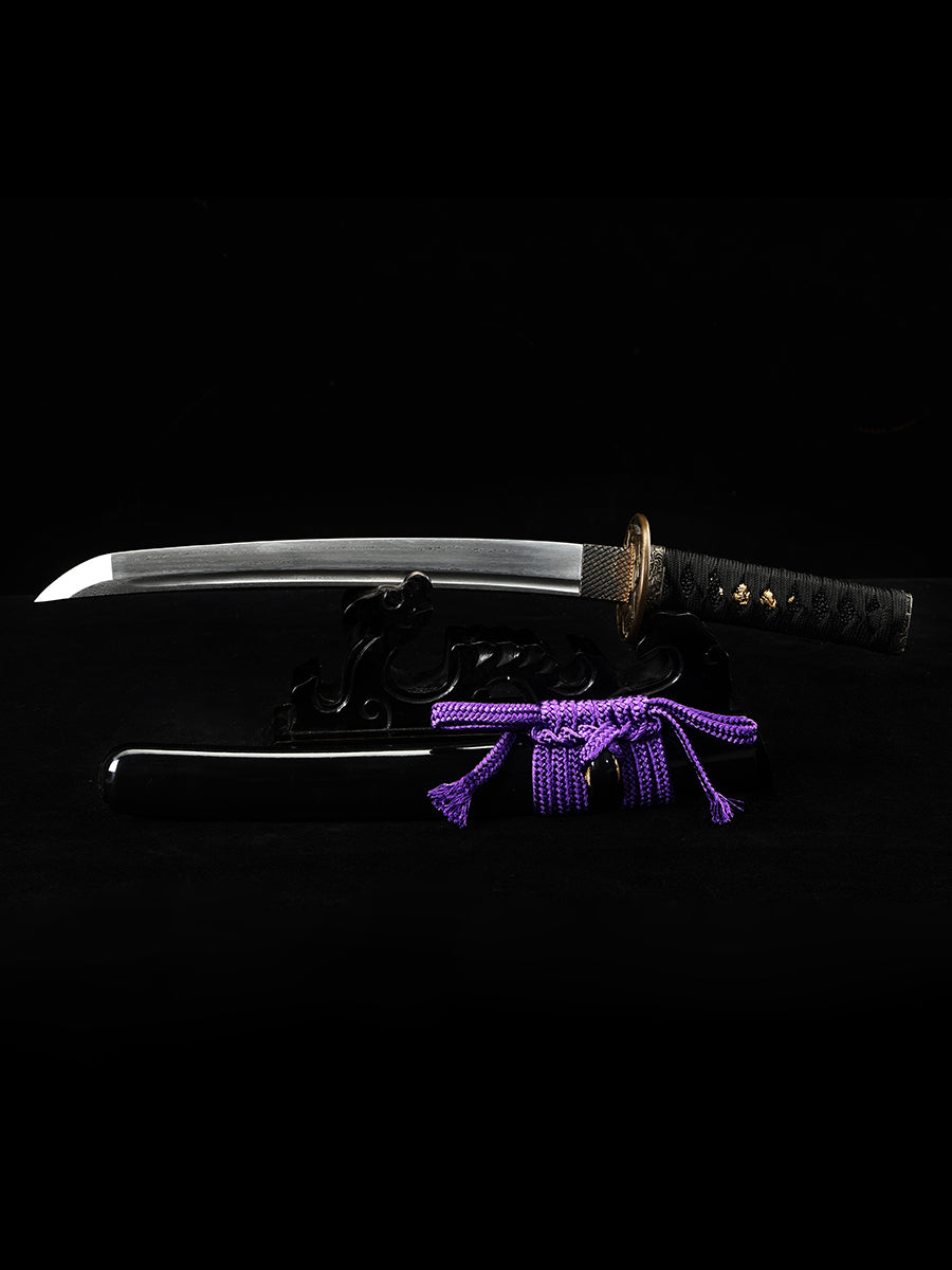 Japanese samurai short sword handmade Damascus steel collection decoration