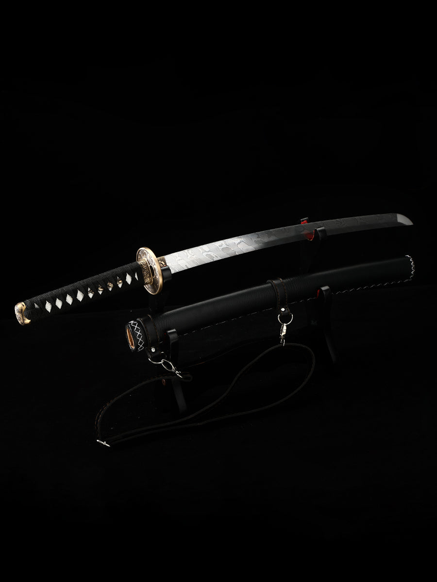 Damascus steel forged sheath can be backed in black