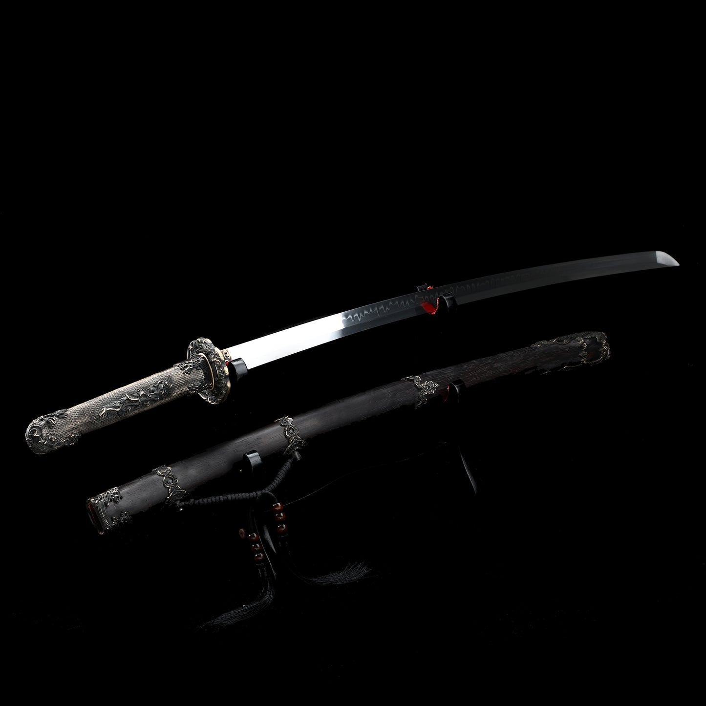 T10 steel handle made entirely of copper Solid wood scabbard dragon sword Tan Japanese style--S2084