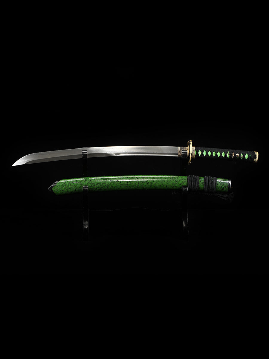 Advanced Japanese Samurai Handmade Katana Black Three Hand Forged Solid Wood Sheath Full Tang