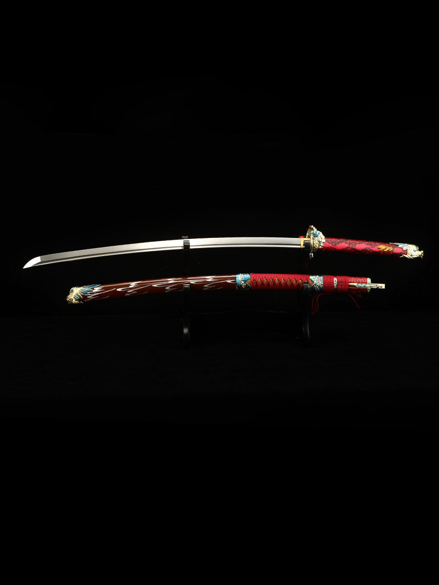 Japanese samurai sword 1095 steel made dragon sword Tan high-end gift