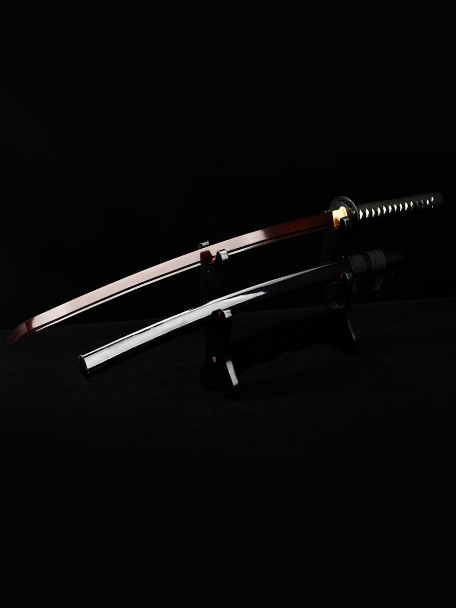 (Z1)Decorative sword, samurai sword, patterned steel, roasted red real sword