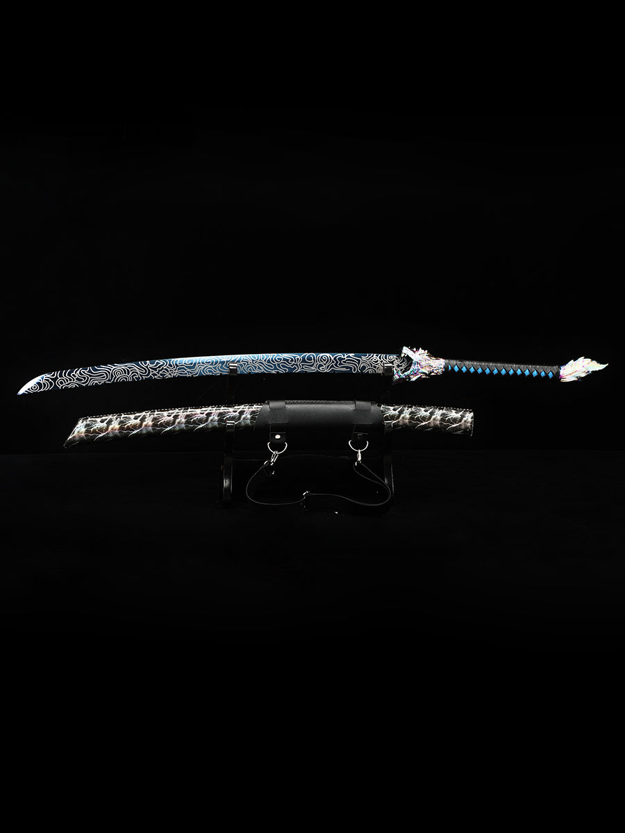 Hand forged long knife, machete, 1095 steel, handmade, collectible decorative knife