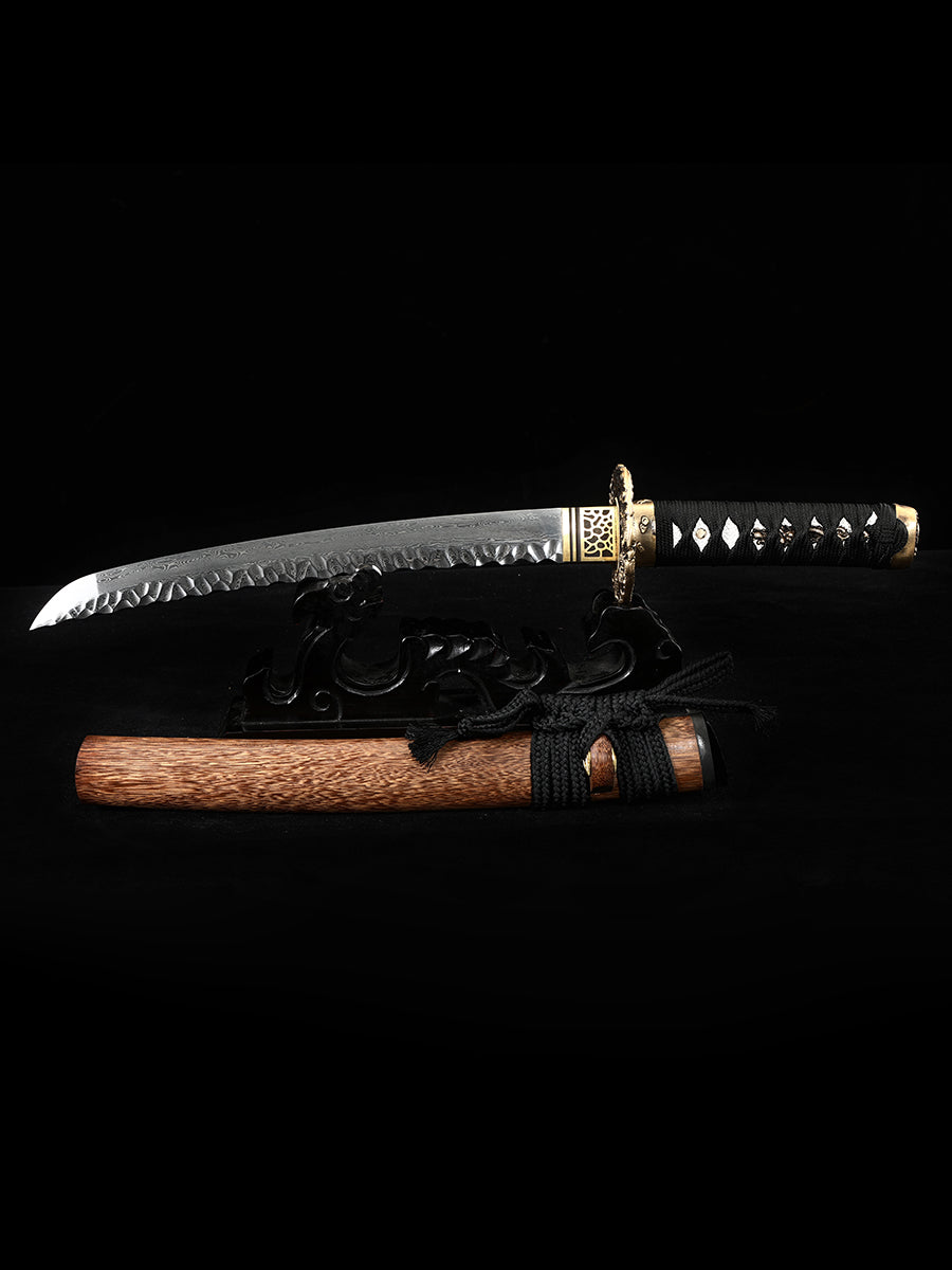 Handmade Damascus steel decorative knife, Japanese samurai sword