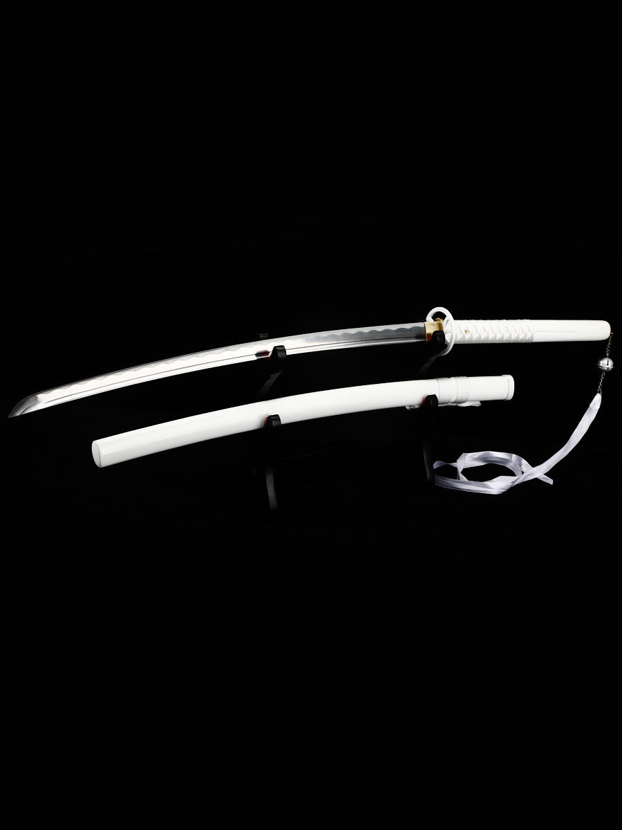 (6)Sleeve white Tang katana 1060T10 High Carbon Steel Sharp Practical authentic Japanese katana cosplay