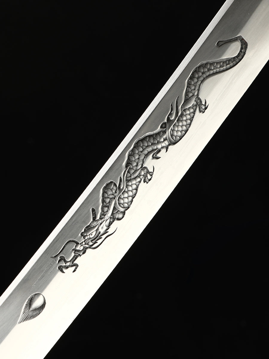 Dragon Sword Tan Sheath Hand Carved Dragon Exquisite katana