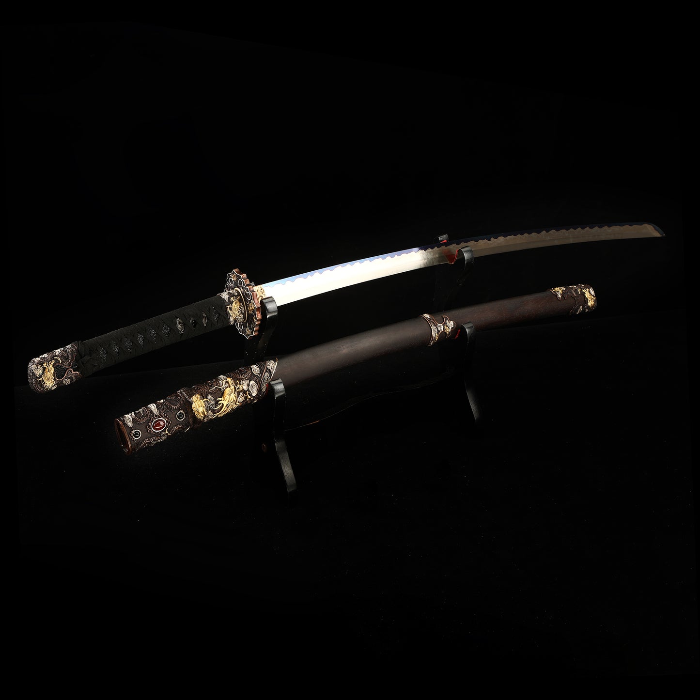 Handmade Japanese knife clip steel T10 ebony--S2087