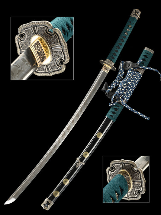 Handmade Japanese sword, Damascus steel samurai sword, Tai sword decoration collection