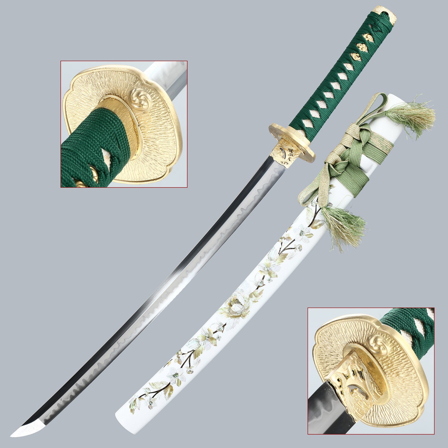 Japanese Real Sword Handmade Katana T10 Steel Samurai    Hand drawn scabbard Knife Full Tang Sharp