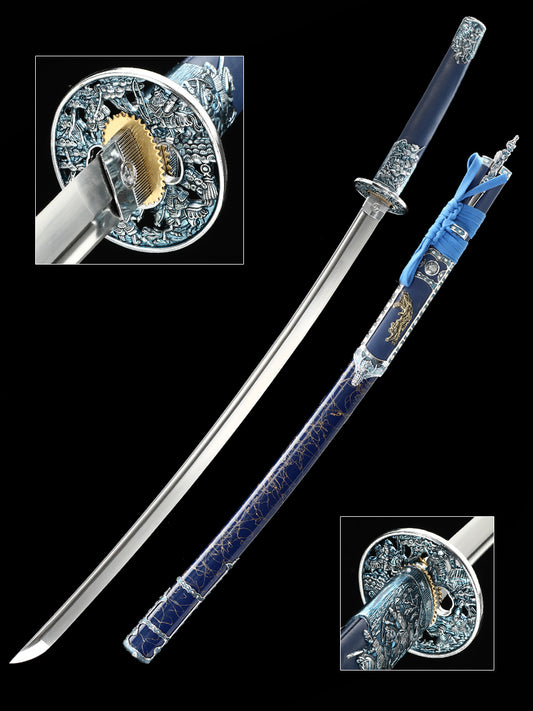 (35)Japanese samurai sword handmade 1095 steel sword