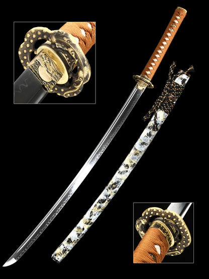 High end samurai sword Japanese sword all copper sword Tan exquisite scabbard combat preparation