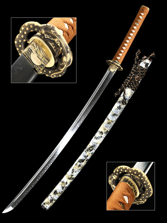 High end samurai sword Japanese sword all copper sword Tan exquisite scabbard combat preparation