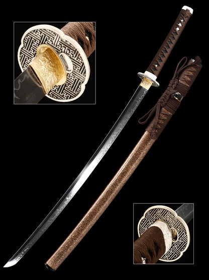 Japanese Handmade Katana Clay Tempered  Full Tang Samurai Sword Razor Sharp Sword