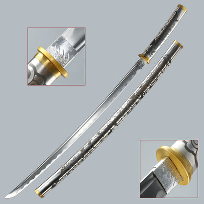 1060 Clay tempered carbon steel Hademade Hot tempered all hand hand forged Japanese Samurai sword genuine, sword real weapons, full Tang, functional, practical sharp