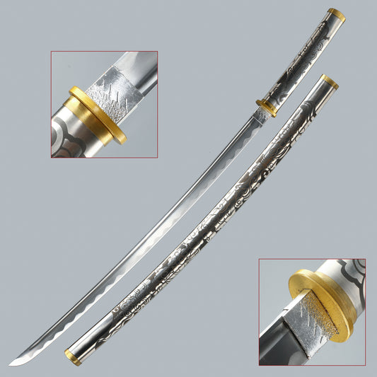 1060 Clay tempered carbon steel Hademade Hot tempered all hand hand forged Japanese Samurai sword genuine, sword real weapons, full Tang, functional, practical sharp