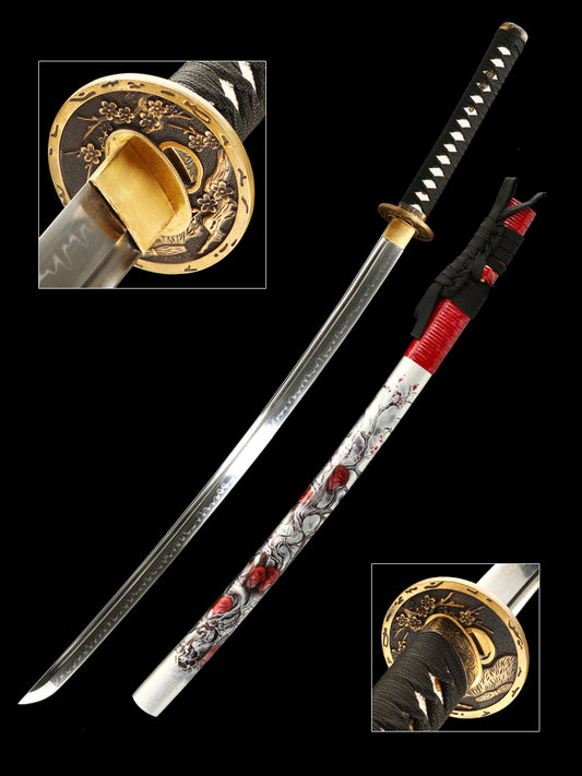 (27)Hand-made Japanese katana T10 steel blade