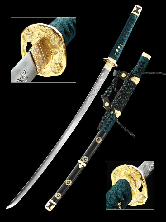 Japanese Samurai Sword Taidao 1095 steel hand carved blade