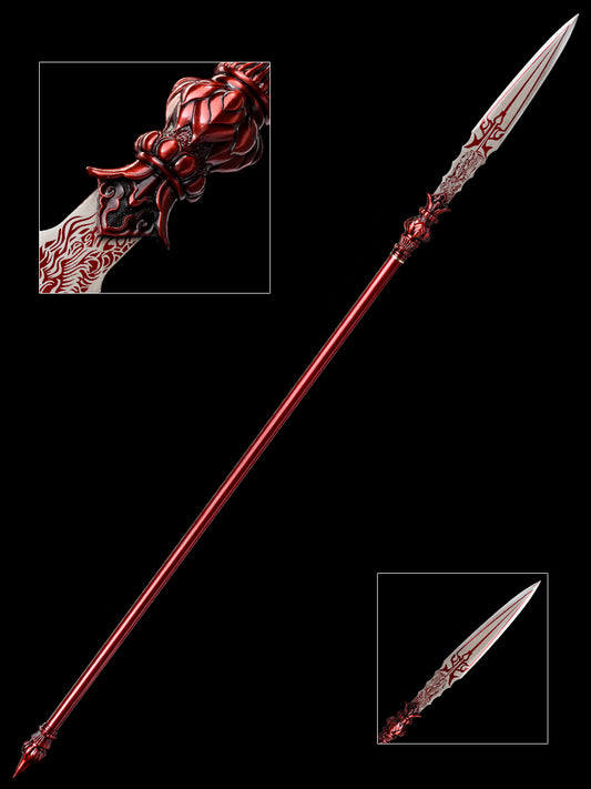 Eighteen weapons decoration collection, lotus spear red