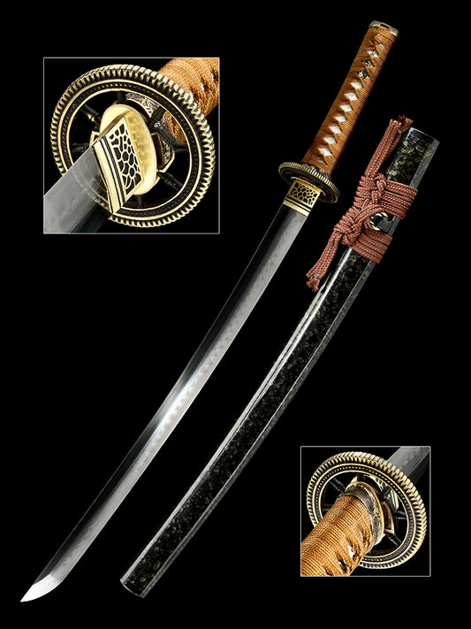 Japanese Real Sword Handmade Katana T10 Steel Samurai    Hand drawn scabbard Knife Full Tang Sharp
