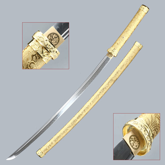 (8)Handmade Japanese Gold Sword and Scabbard Sword Gold Sheath