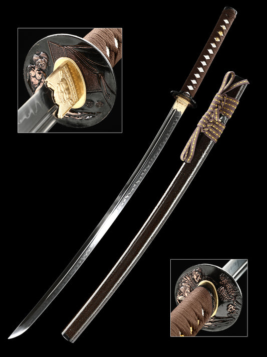 Katana Japanese samurai pattern black gold