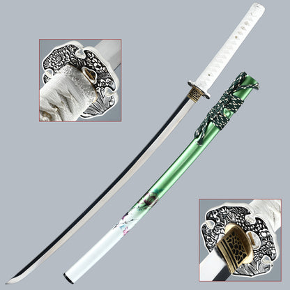 Japanese Katana  1095 steel hand polished mirror blade Hand drawn scabbard sharp combat readiness