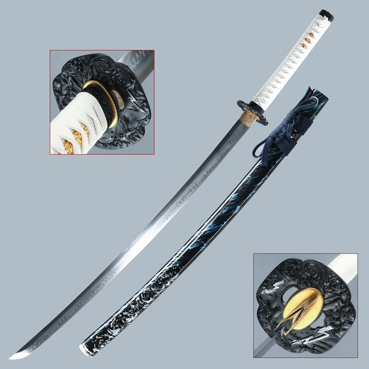 Handmade Razor Sharp Katana Sword Real Clay Tempered T10 Steel Blade Japanese Samurai Sword