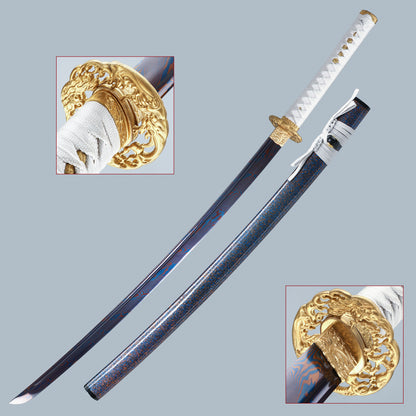 entez Real Katana Sword - Japanese Samurai Sword, Sharp Blade, blue