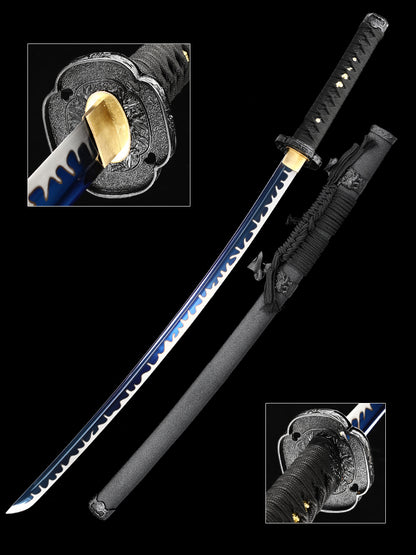 (3)The real katana sword with the blue body tachi