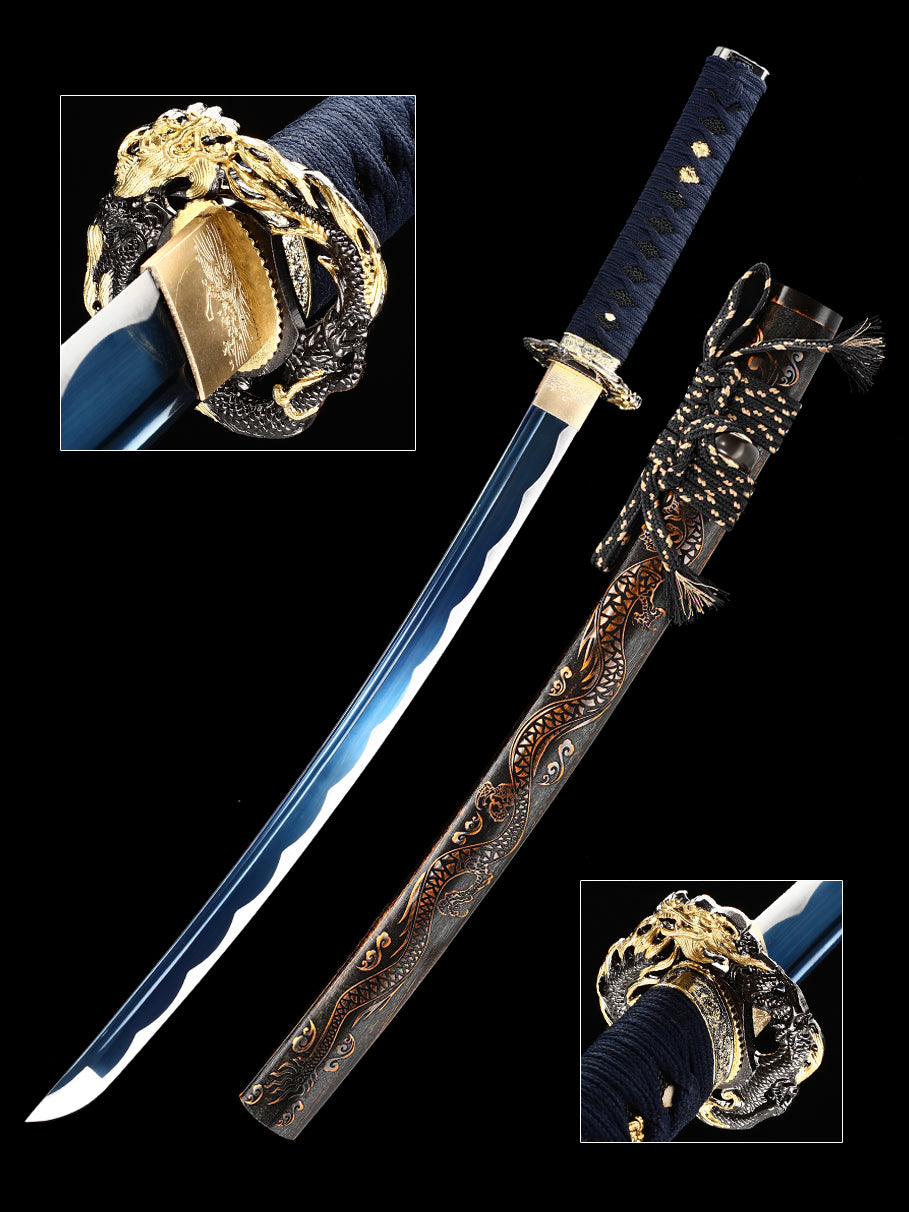 Handmade Japanese Tachi Odachi Sword High Manganese Steel With Blue Blade