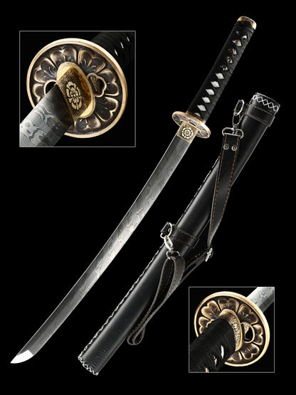 Damascus steel forged sheath can be backed in black