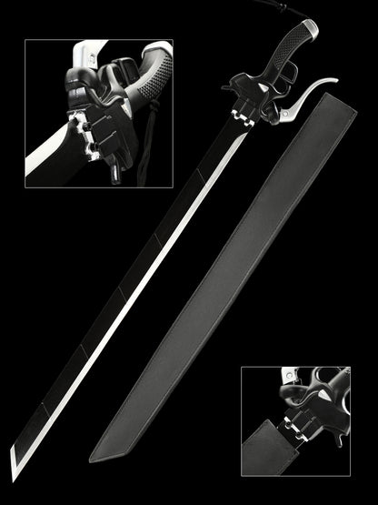 (A43)Pistol Handle Role Playing Knife Black Blade