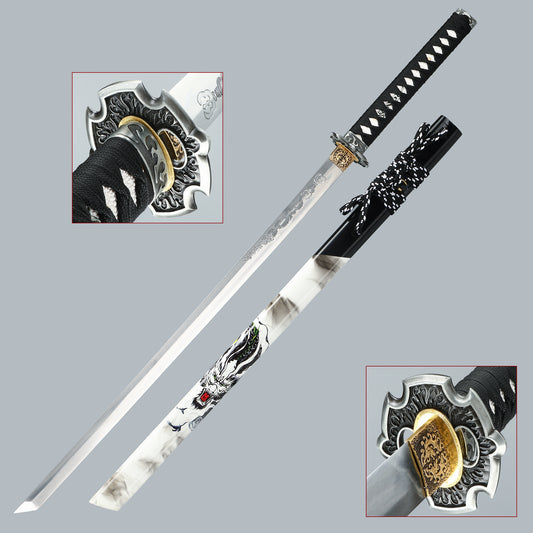 HERO SWORD Battle Sword Manganese Steel Full Tang Sharp Chinese Sword,Samurai Sword,Katana,Cool Weapon for Men