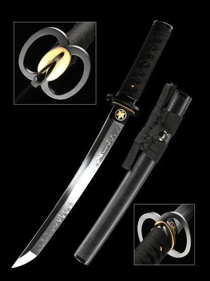 （92）Ninja Short Blade T10 Steel Warrior Blade Sharp All Tang Battle Preparation