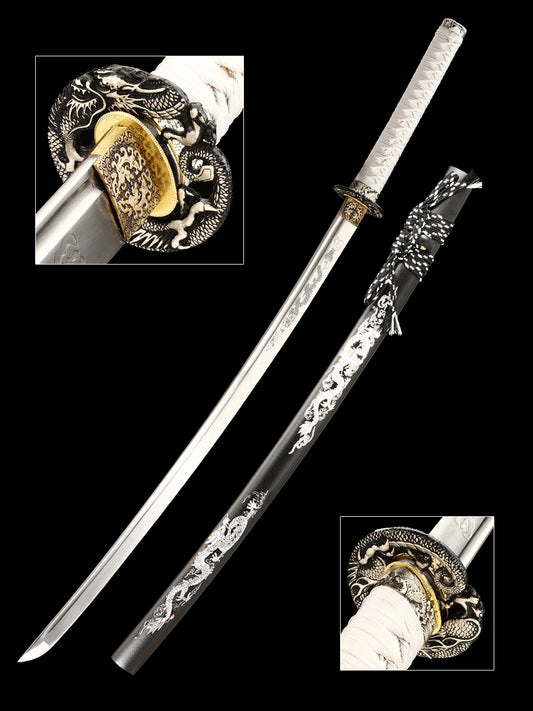 Katana Handmade Japanese Samurai Sword 1060 high Carbon Cold Steel Full Tang Sharp Can Cut Bamboo Trees