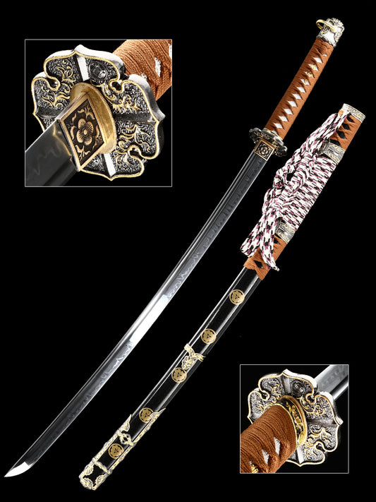 Handmade Razor Sharp Katana Sword Real Clay Tempered T10 Steel Blade Japanese Samurai Sword