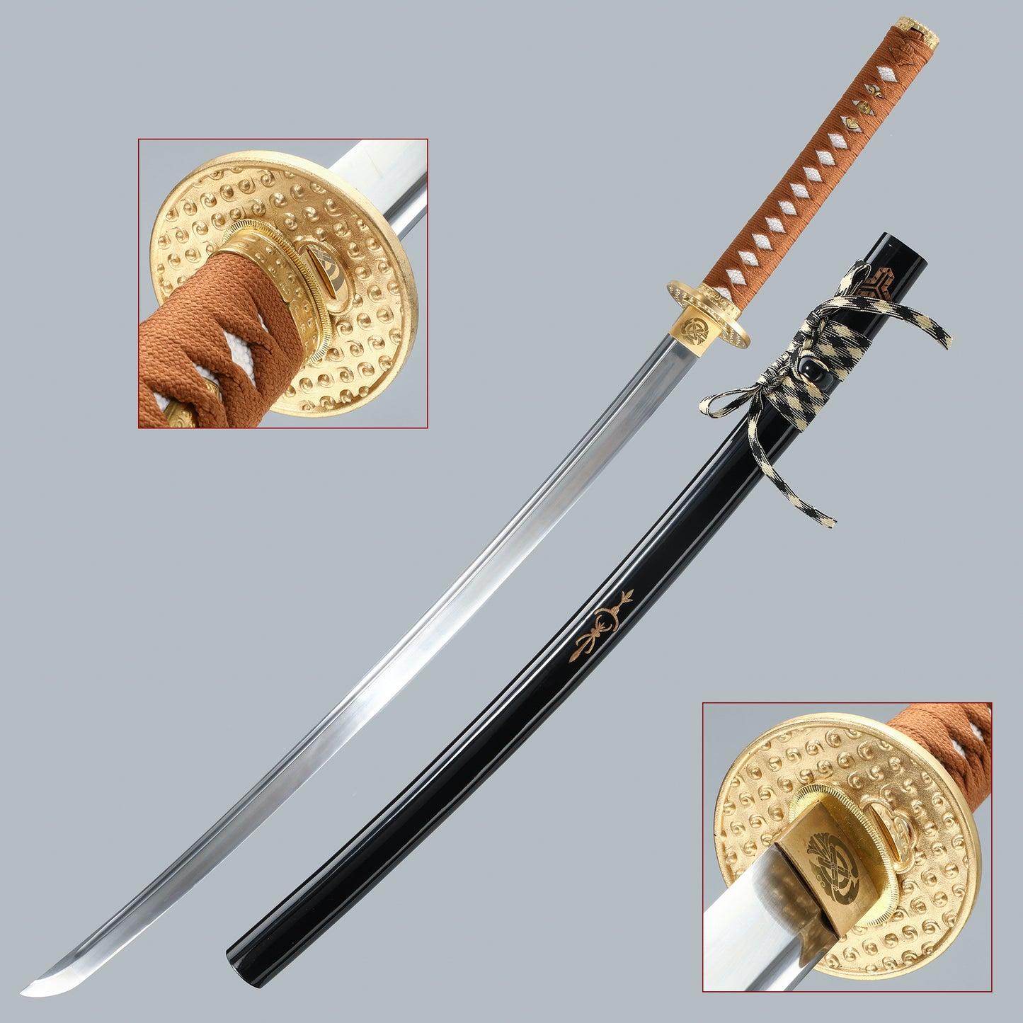 Black Samurai Japanese Sword Katana Swords Hand-Forged from Manganese steel