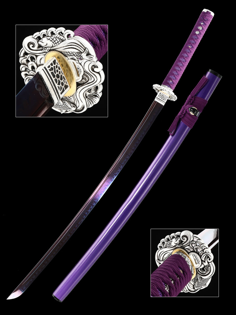 Purple samurai sword T10 steel