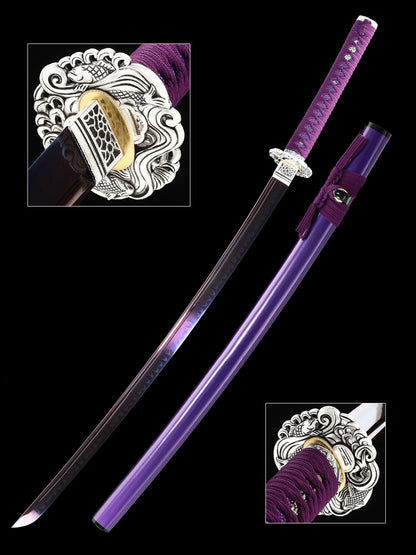 Purple samurai sword T10 steel